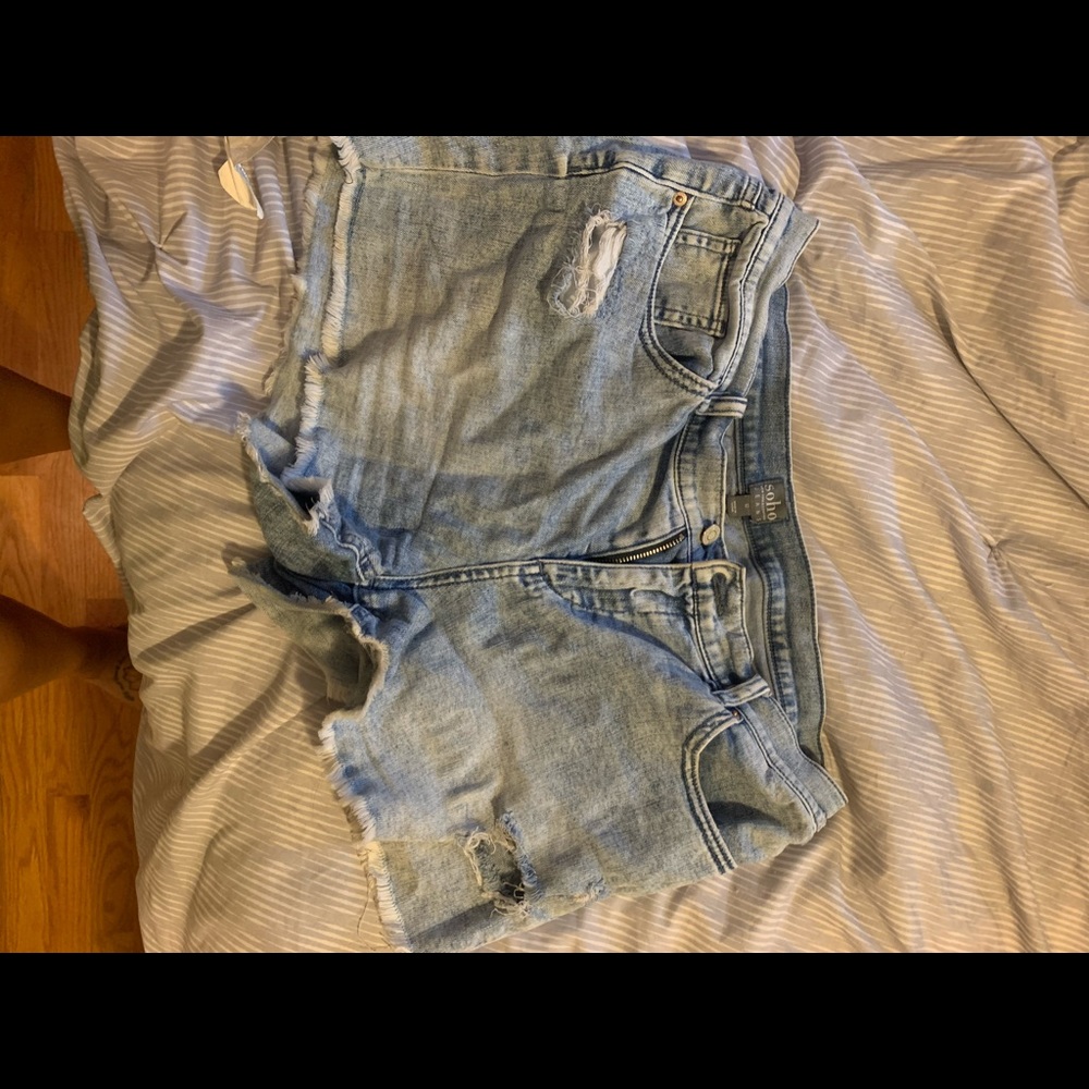 NY&Co acid wash distressed shorts